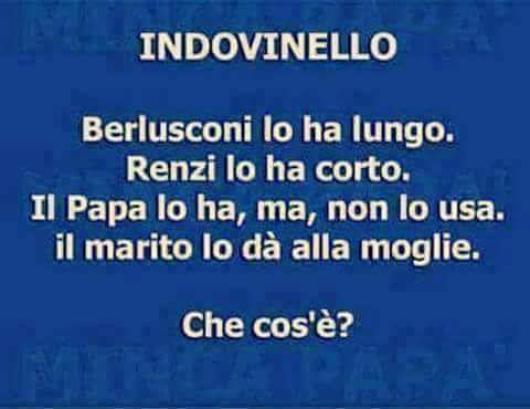 Indovinello. Scrivete la risposta nei commenti