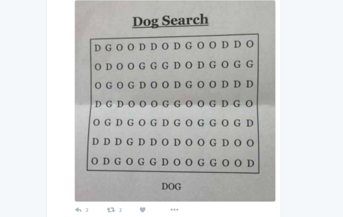 Il rompicapo del momento. Riuscite a trovare la parola ‘Dog’? La risposta nei commenti